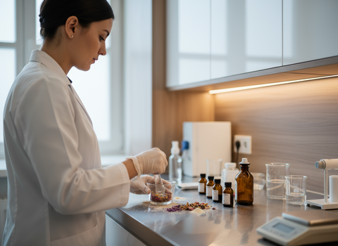 Apothekerin erstellt individuelle Rezeptur